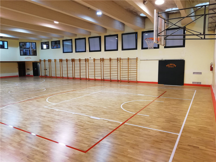 山东省菏泽市东明县合力篮球俱乐部篮球木地板铺装完成(图2)